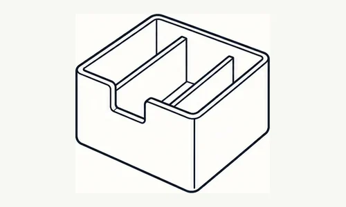 仕切り付き収納ボックスの図